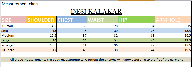 esc size chart image