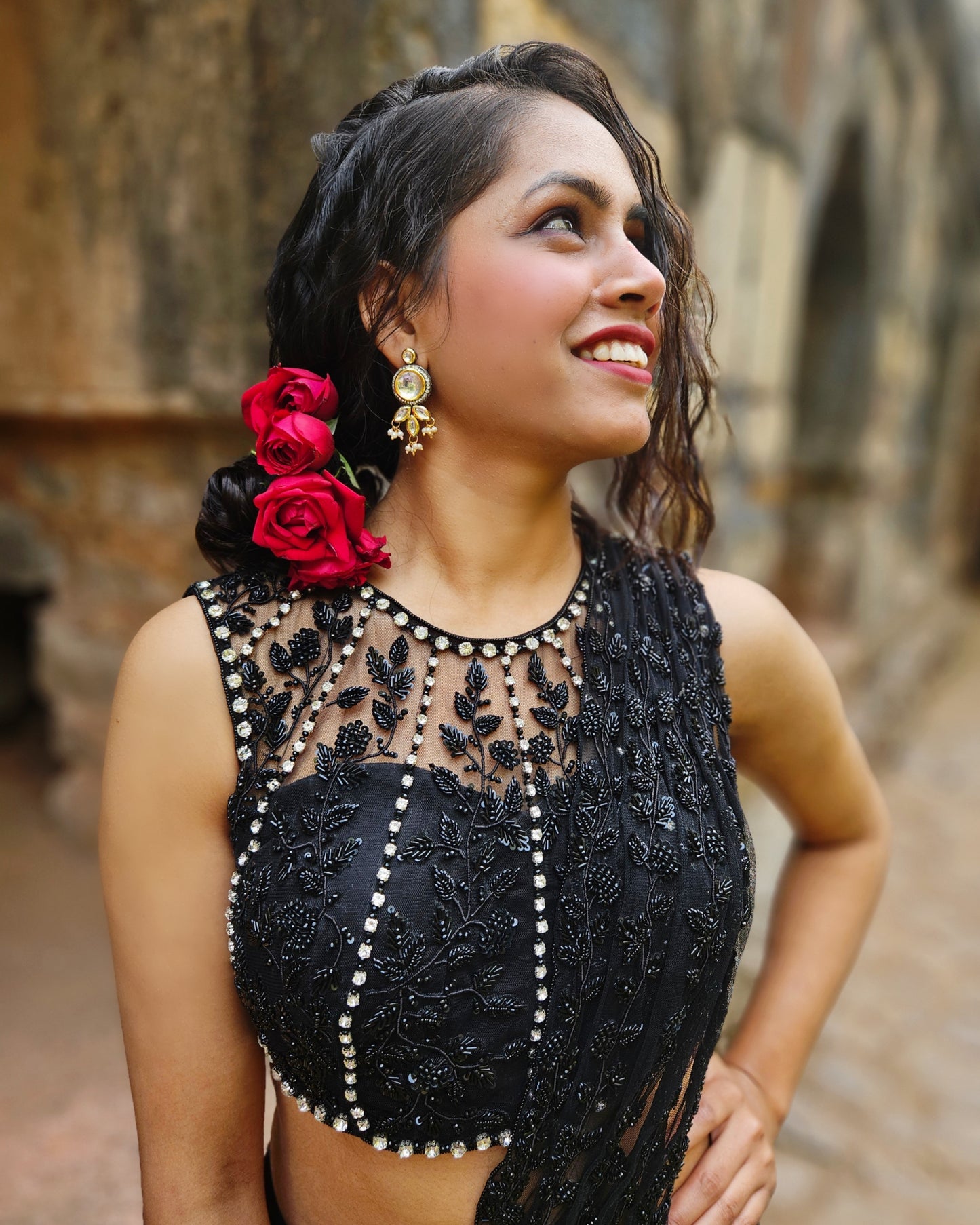 "The Black Diamond"- pre draped cocktail saree