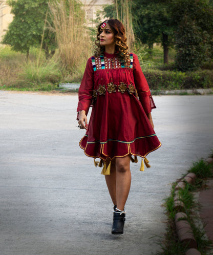 The Maroon Lotus Dress