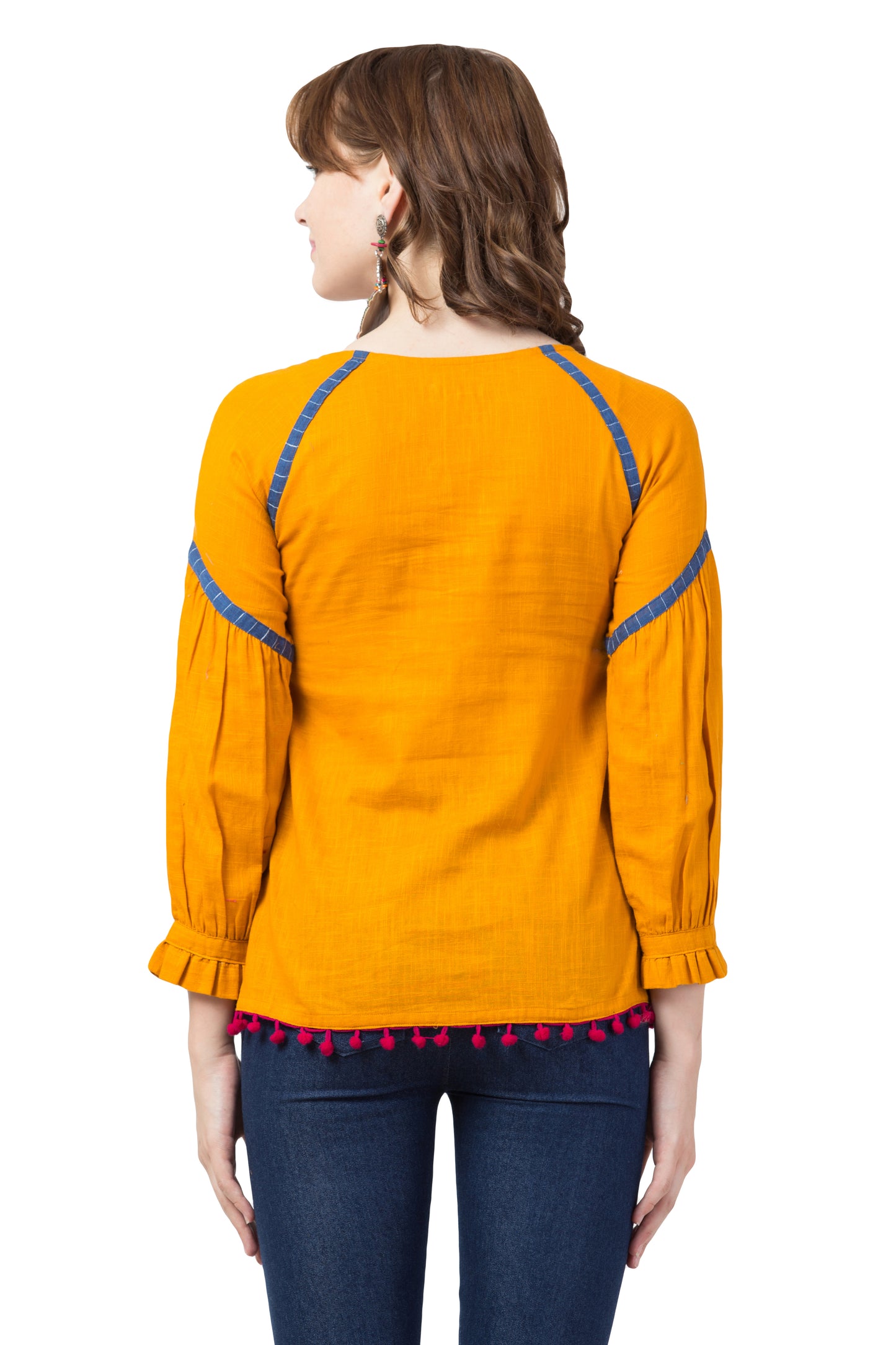 Peacefully Wild Organic Cotton Top- Mustard