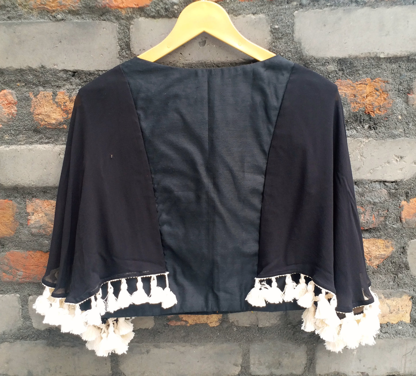 Black Sun Kissed Thread-work Cape Top