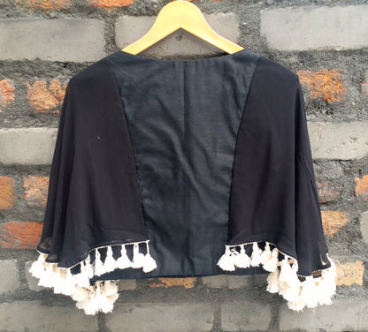 Black Sun Kissed Thread-work Cape Top