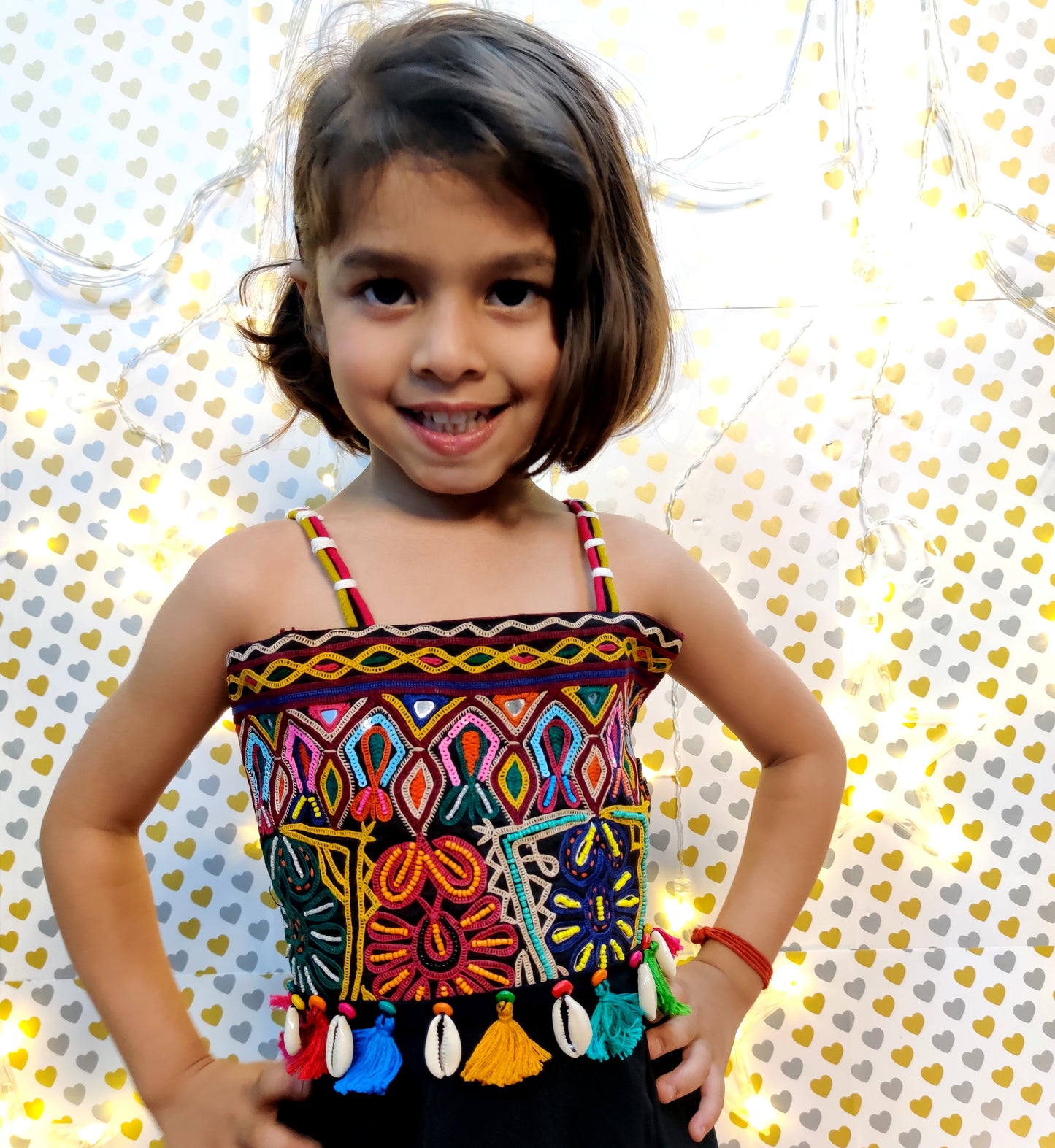 Black Kutchi embroidery kid's Gown